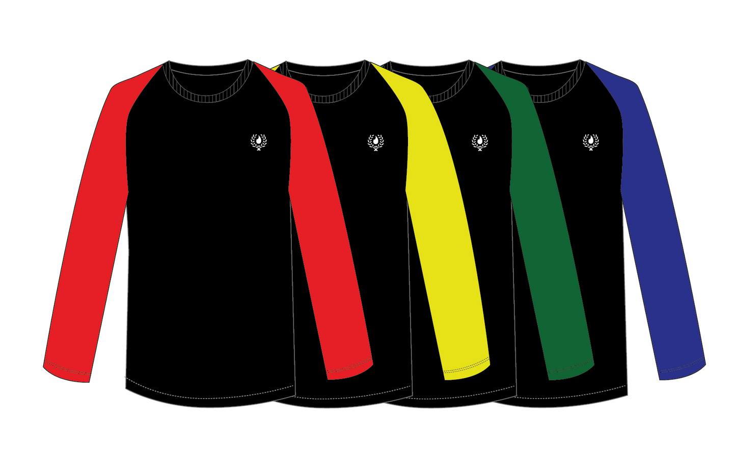 Long Sleeve T-Shirt (Black) + House Colour