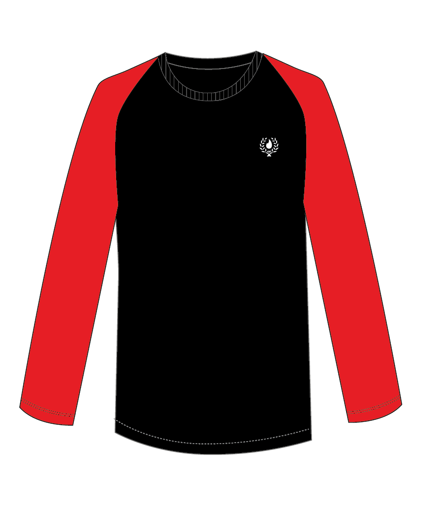 Long Sleeve T-Shirt (Black) + House Colour