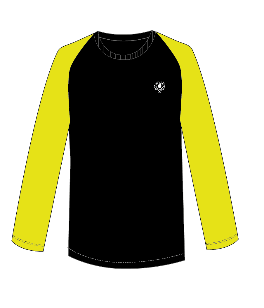 Long Sleeve T-Shirt (Black) + House Colour