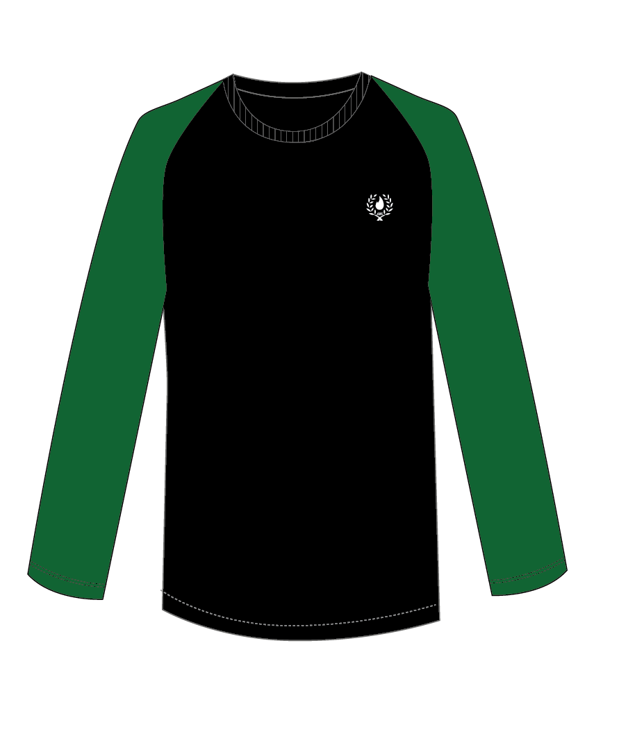 Long Sleeve T-Shirt (Black) + House Colour