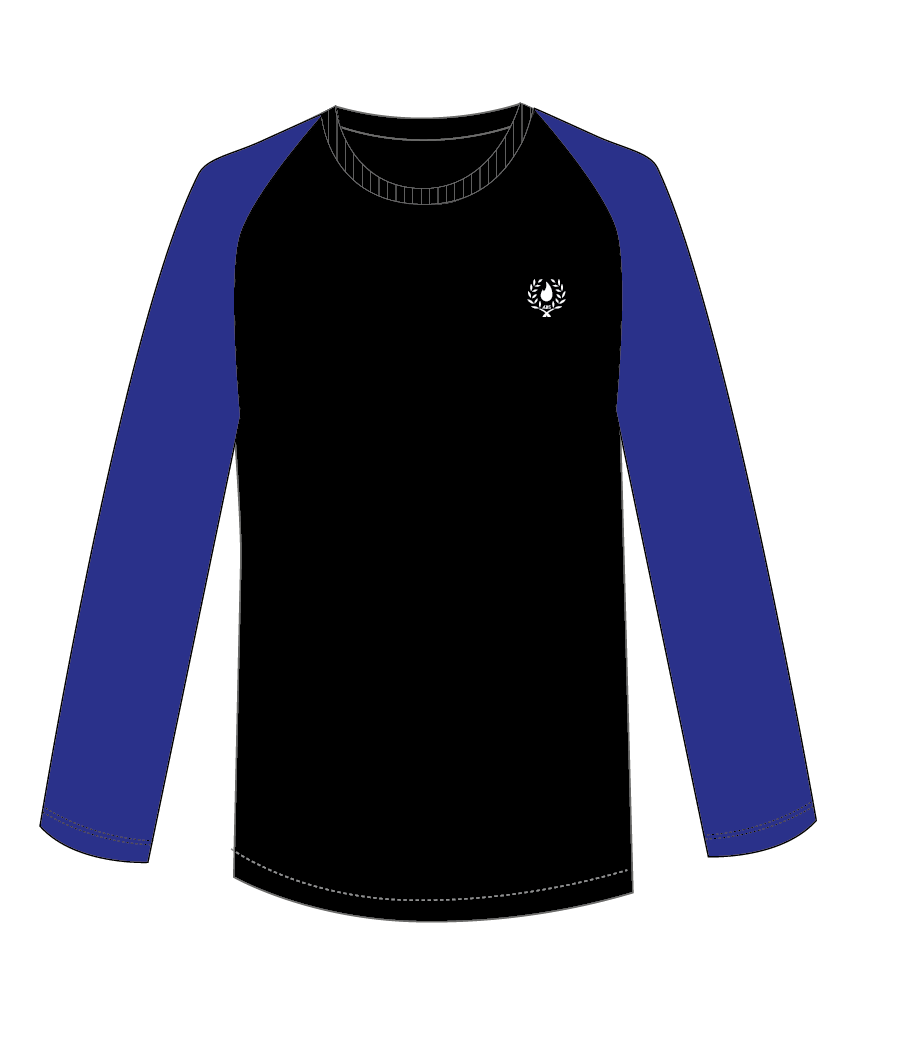 Long Sleeve T-Shirt (Black) + House Colour